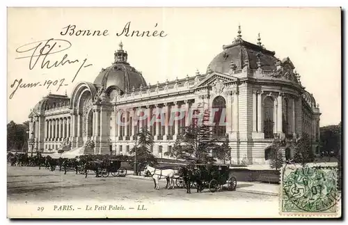 Paris Cartes postales Le petit palais (caleches exposition 1900)