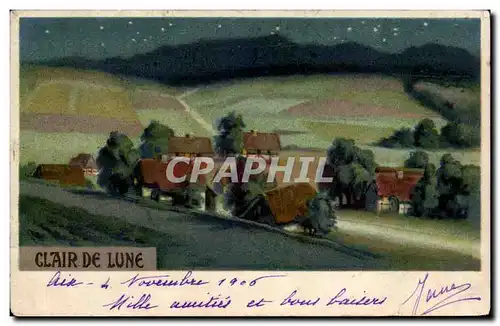 Cartes postales Fantaisie Clair de lune