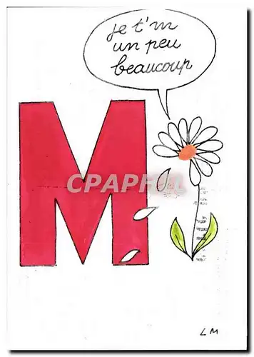 Cartes postales moderne lettre M Je t&#39m un peu beaucoup