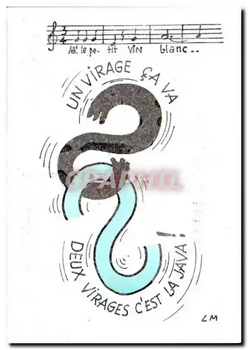 Moderne Karte lettre S Deux virages c&#39est la Java