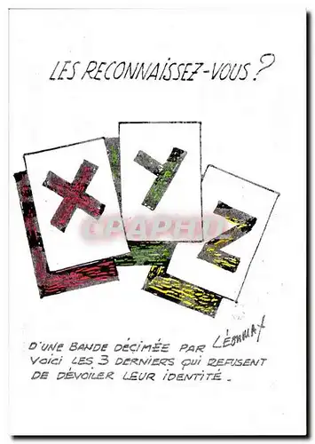 Moderne Karte lettre X Y Z Les reconnaissez vous ?