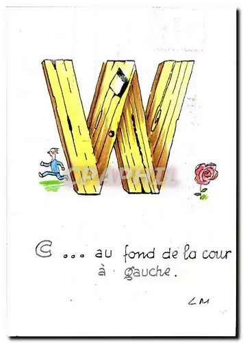 Cartes postales moderne lettre W C au fond de la cour a gauche