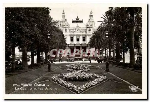 Moderne Karte principaute de Monaco Le casino et les jardins