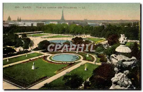 Paris Cartes postales Vue du jardin des Tuileries Tour Eiffel