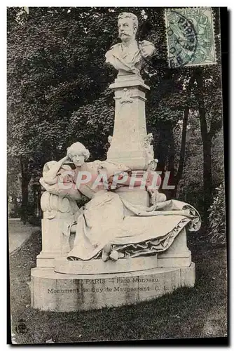 Paris Ansichtskarte AK Parc Monceau Monument de Guy de maupassant