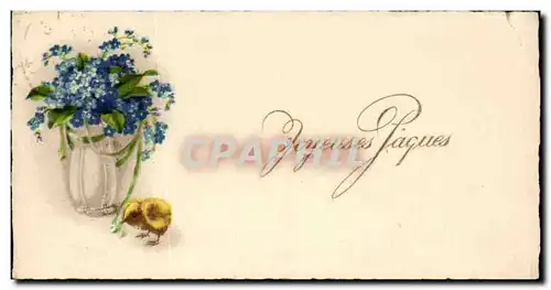 Cartes postales Fantaisie Joyeuses Paques (Easter fleurs poussin)