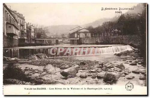 Cartes postales Vals les Bains Les rives de la Volane et le barrage