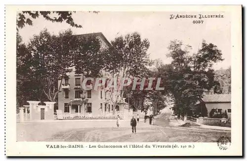 Cartes postales Vals les Bains Les Quinconces et l&#39hotel du Vivarais