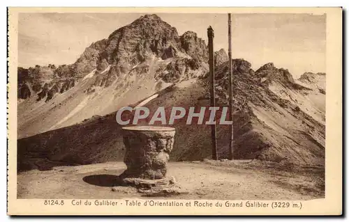 Col du galibier Ansichtskarte AK Table d&#39orientation et roche du grand galibier (3229m)