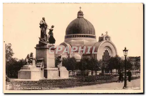 Belgie Belgique liege Cartes postales Eglise St Vincent et statue Zenobe Gramme