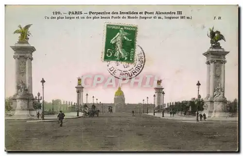 Paris Ansichtskarte AK Perspective des Invalides et pont Alexandre III