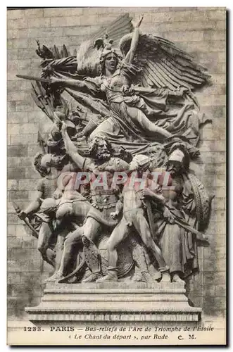 Paris Ansichtskarte AK Arc de Triomphe de l&#39Etoile Bas reliefs Le chant du depart par Rude