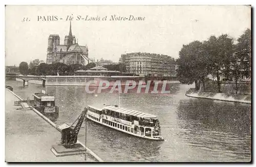 Paris Cartes postales Ile St Louis et Notre Dame