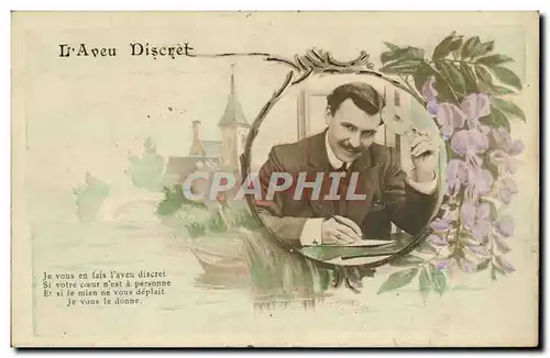 Cartes postales Fantaisie Homme L&#39aveu discret