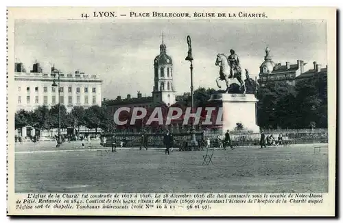 Lyon - Place Belecour et Eglise de la Charite - Ansichtskarte AK