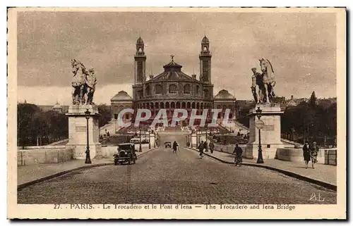 Paris - 16 - Le Trocadero et le Pont d&#39Iena - automobile - Ansichtskarte AK