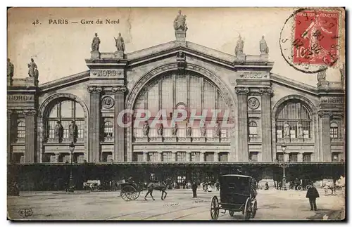 Paris - 10 - Gare du Nord - caleche - Cartes postales