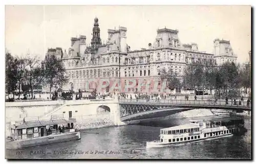 Paris - 4 - L&#39Hotel de Ville et le Pont d&#39Arcole - Cartes postales