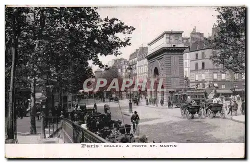 Paris - Boulevard et Porte Saint Martin - Cartes postales