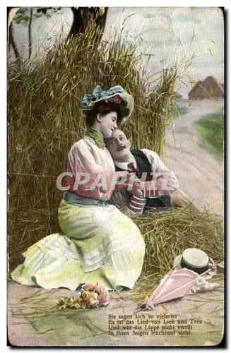 Fantaisie - Couple - Couple nestled in nature - Cartes postales