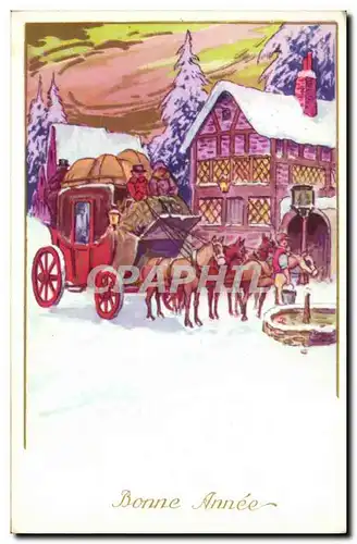 Fetes - Bonne Annee - Illustration - caleche - winter scene - Ansichtskarte AK