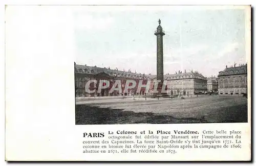 Paris - 1 - La Place et Colonne Vendome - Cartes postales