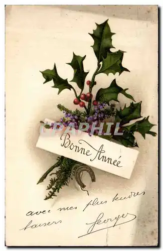 Fetes - Bonne Annee - Holly - Houx - Cartes postales