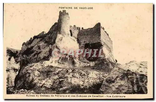 Fontaine de Vaucluse - Ruines du Chateau - Ansichtskarte AK