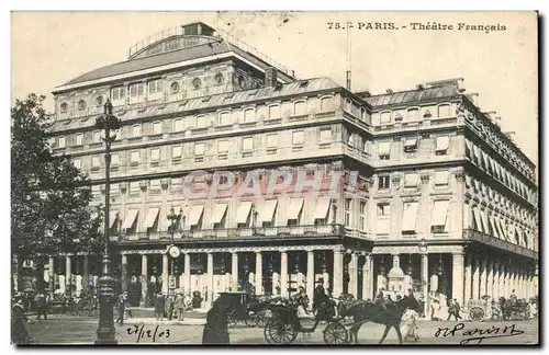 Paris - 1 - Theatre Francaise - caleche - cheval - horse - Ansichtskarte AK