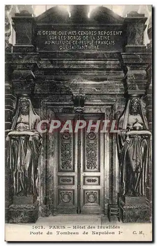 Paris - 7 - Les Invalides - Porte du Tombeau de Napoleon 1 - Ansichtskarte AK