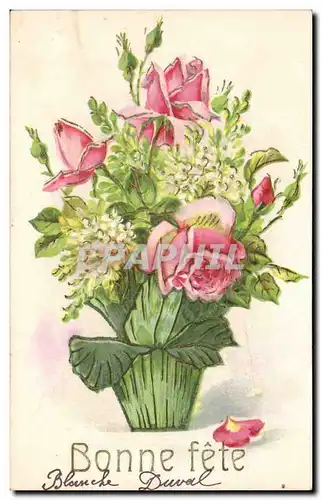 Cartes postales Fantaisie Fleurs Bonne fete
