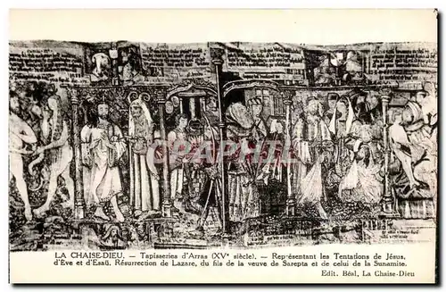 La Chaise Dieu Cartes postales Tapisseries d'arras Representant les tentations de Jesus d'Eve et d'Essa