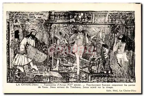 La Chaise Dieu Cartes postales Tapisseries d'arras Representant Sanson emportant les portes de Gaza