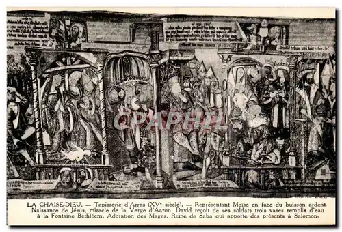 La Chaise Dieu Cartes postales Tapisseries d'arras Representant Moise en face du buisson ardent