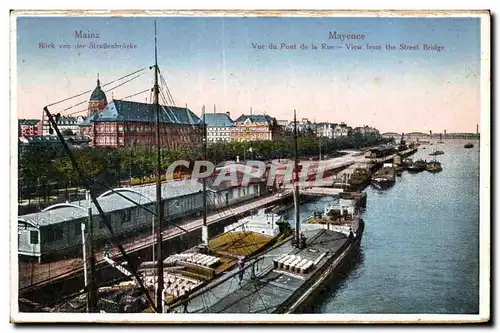 Mainz Cartes postales Vue du pont de la rue