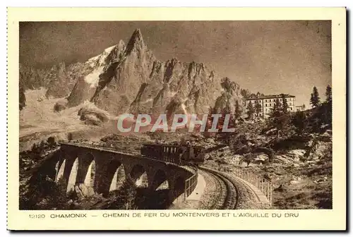 Cartes postales Chamonix Chemin de fer du Montenvers et l&#39aiguille du Dru