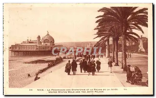 Cartes postales Nice La promenade des Etats Unis et le palais de la jetee