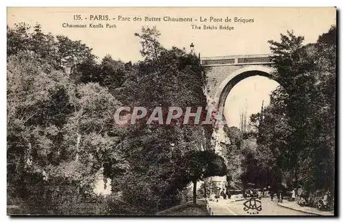 Paris Ansichtskarte AK Parc des Buttes Chaumont Le pont des Briques