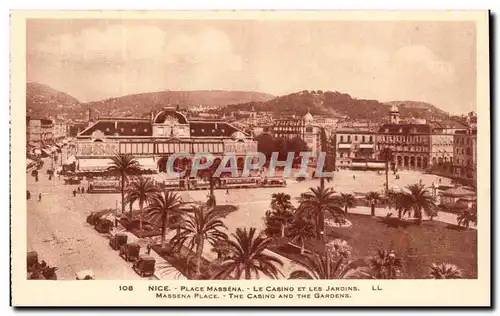 Nice Cartes postales Place Massena le casino et les jardins