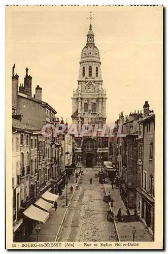 Environs de Bourg en Bresse Cartes postales Rue et eglise Notre DAme