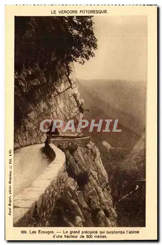 Vercors Ansichtskarte AK Vallee de la Bourne Le grand precipice qui surplombe l&#39abime d&#39une hauteur de 500