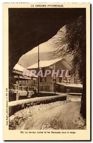 Vercors Ansichtskarte AK Le dernier tunnel et les baraques sous la neige