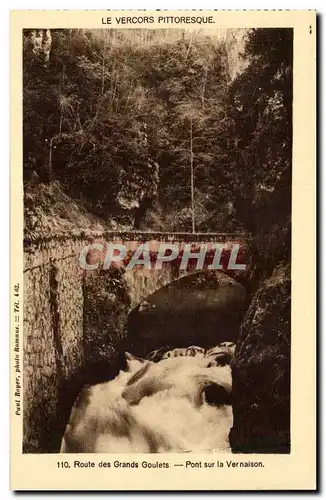 Vercors Ansichtskarte AK Route des grands goulets Pont sur la Vernaison