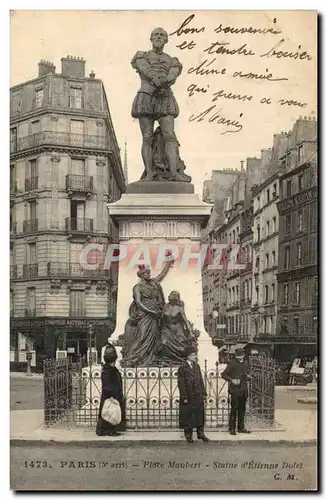 Paris Cartes postales Place Maubert Statue d&#39Etienne Dolet