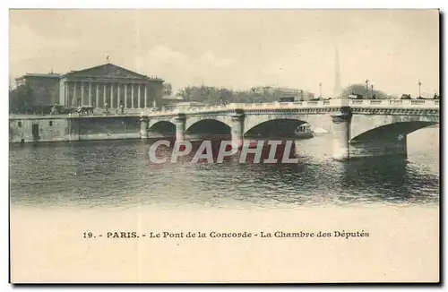 Paris Cartes postales Le pont de la Concorde La chambre des deputes (Tour Eiffel)