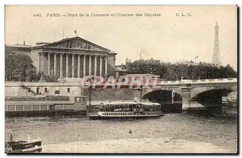 Paris Ansichtskarte AK Le pont de la Concorde La chambre des deputes (Tour Eiffel)