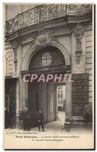 Paris Cartes postales Ancien hotel de Jeanne d&#39albret 31 rue des Francs Bourgeois