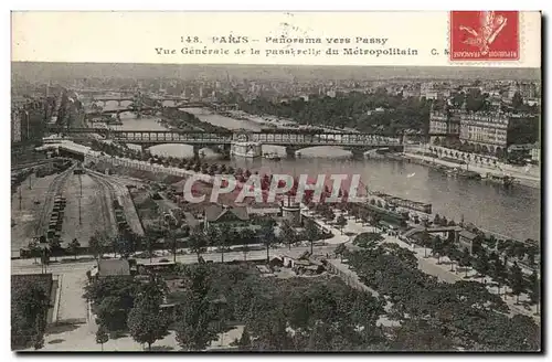 Paris Cartes postales Panorama vers Passy Vue generale de la passerelle du Metropolitain