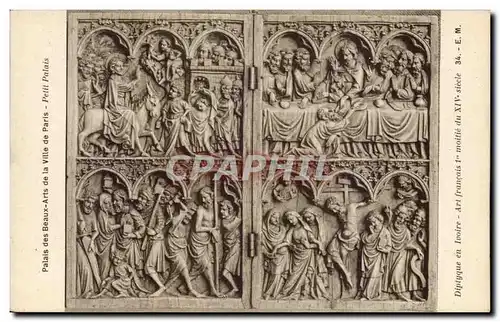Paris Cartes postales palais des Beaux Arts de la ville de Paris Petit Palais Diptyque en ivoire Art francais 1e
