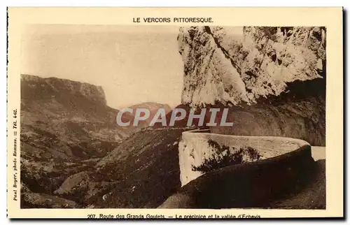 Vercors Cartes postales Route des grands goulets Le precipice et la vallee d&#39Echevis